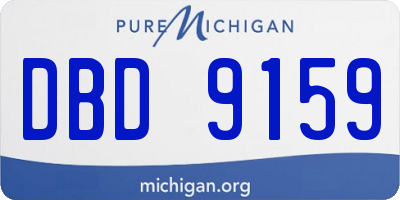 MI license plate DBD9159