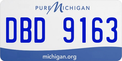 MI license plate DBD9163