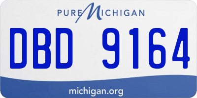 MI license plate DBD9164