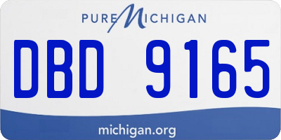 MI license plate DBD9165