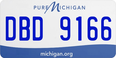 MI license plate DBD9166