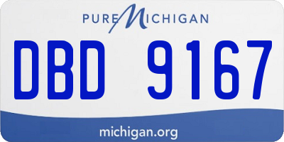 MI license plate DBD9167