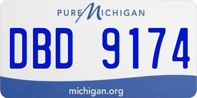 MI license plate DBD9174