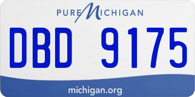MI license plate DBD9175