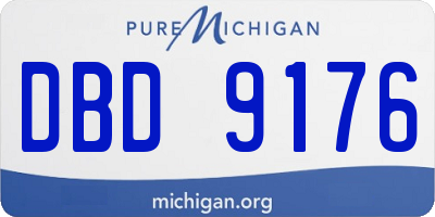 MI license plate DBD9176