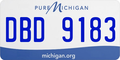 MI license plate DBD9183