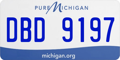 MI license plate DBD9197