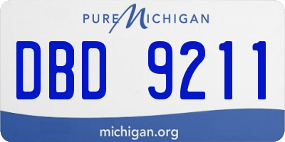 MI license plate DBD9211