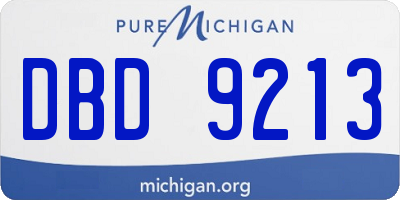MI license plate DBD9213