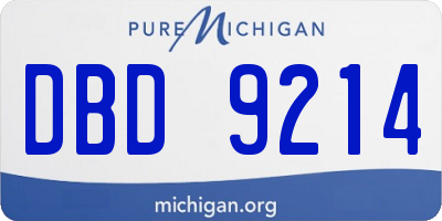 MI license plate DBD9214