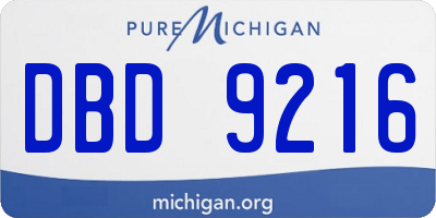 MI license plate DBD9216