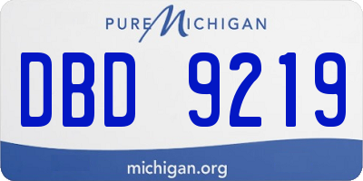 MI license plate DBD9219