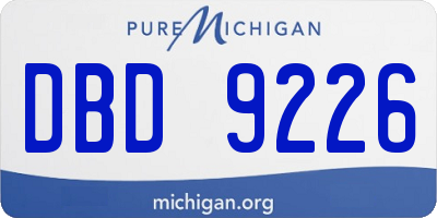 MI license plate DBD9226