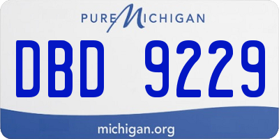 MI license plate DBD9229