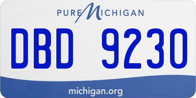 MI license plate DBD9230