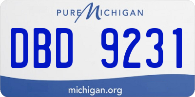 MI license plate DBD9231