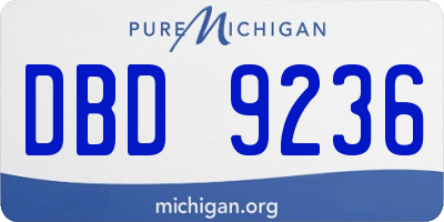 MI license plate DBD9236