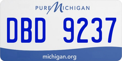 MI license plate DBD9237