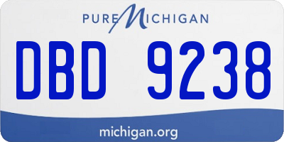 MI license plate DBD9238