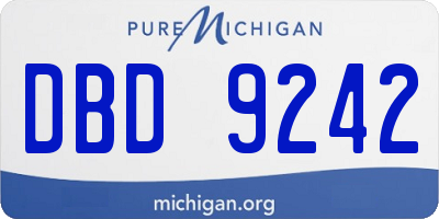 MI license plate DBD9242