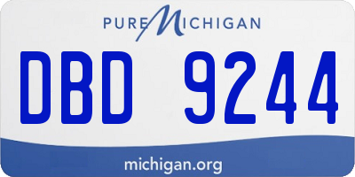 MI license plate DBD9244