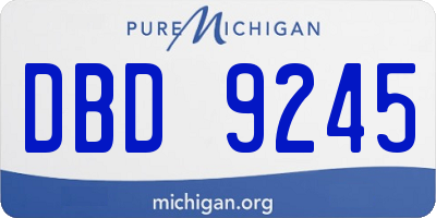 MI license plate DBD9245