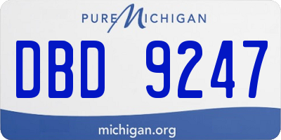 MI license plate DBD9247