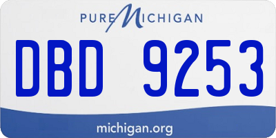 MI license plate DBD9253