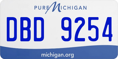 MI license plate DBD9254