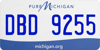 MI license plate DBD9255