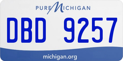 MI license plate DBD9257