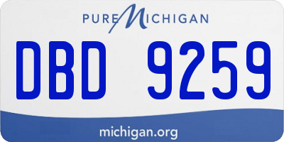 MI license plate DBD9259