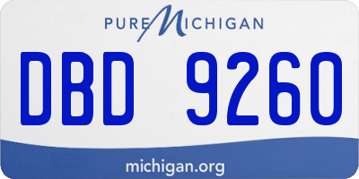 MI license plate DBD9260