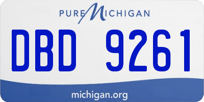 MI license plate DBD9261