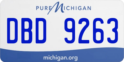 MI license plate DBD9263