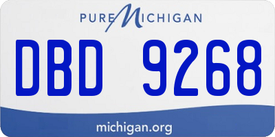 MI license plate DBD9268
