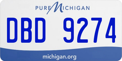 MI license plate DBD9274