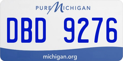 MI license plate DBD9276