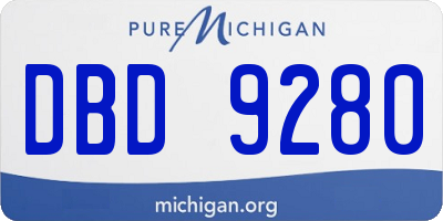 MI license plate DBD9280