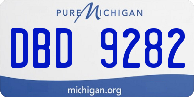 MI license plate DBD9282