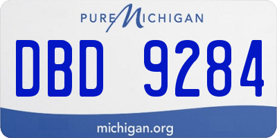 MI license plate DBD9284