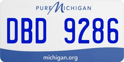 MI license plate DBD9286