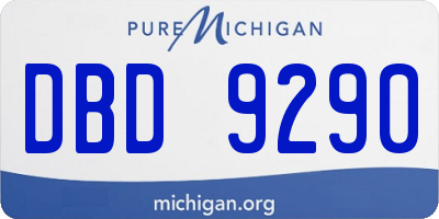 MI license plate DBD9290