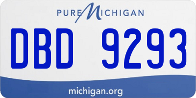 MI license plate DBD9293