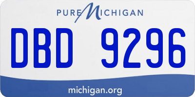 MI license plate DBD9296