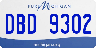MI license plate DBD9302