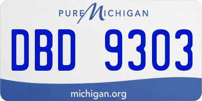 MI license plate DBD9303