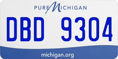 MI license plate DBD9304