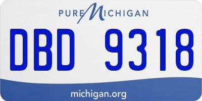MI license plate DBD9318