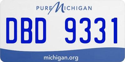 MI license plate DBD9331